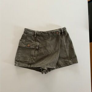 ZARA Olive Green Cargo Skort